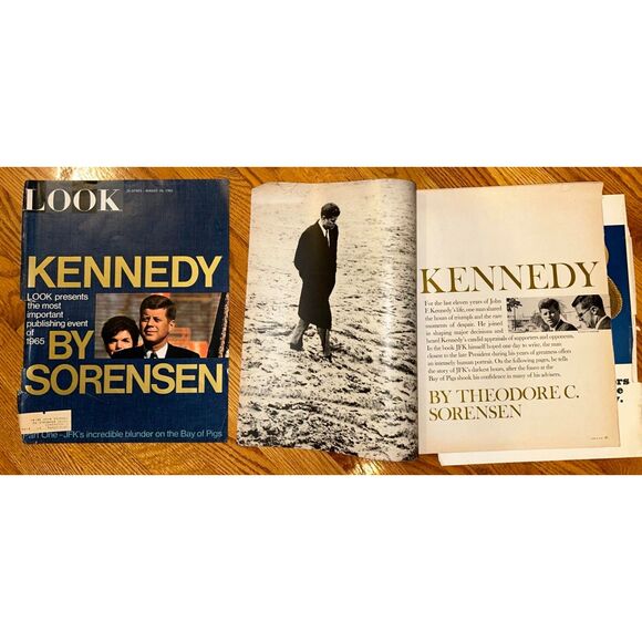 vintage Look Magazine Kennedy by Sorenson August 10 1965 John F Kennedy JFK - Picture 1 of 1